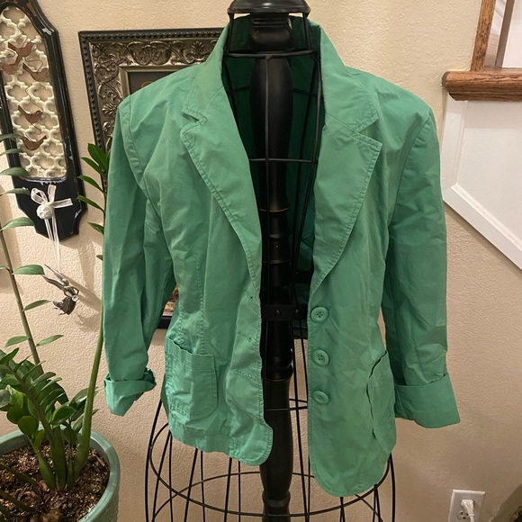 100% Cotton Green Blazer - Picture 1 of 5